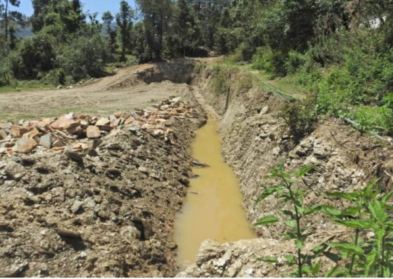 Demolished the traditional village path